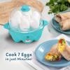 imageElite Gourmet Easy Electric 7 Egg Capacity Cooker Poacher Omelet Maker Scrambled Soft Medium Hard Boiled with Auto ShutOff and Buzzer BPA FreeTeal