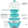 imageElite Gourmet Easy Electric 7 Egg Capacity Cooker Poacher Omelet Maker Scrambled Soft Medium Hard Boiled with Auto ShutOff and Buzzer BPA FreeTeal