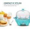 imageElite Gourmet Easy Electric 7 Egg Capacity Cooker Poacher Omelet Maker Scrambled Soft Medium Hard Boiled with Auto ShutOff and Buzzer BPA FreeTeal