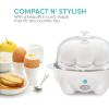 imageElite Gourmet Easy Electric 7 Egg Capacity Cooker Poacher Omelet Maker Scrambled Soft Medium Hard Boiled with Auto ShutOff and Buzzer BPA FreeWhite