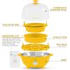 imageElite Gourmet Easy Electric 7 Egg Capacity Cooker Poacher Omelet Maker Scrambled Soft Medium Hard Boiled with Auto ShutOff and Buzzer BPA FreeYellow