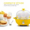 imageElite Gourmet Easy Electric 7 Egg Capacity Cooker Poacher Omelet Maker Scrambled Soft Medium Hard Boiled with Auto ShutOff and Buzzer BPA FreeYellow