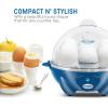 imageElite Gourmet Easy Electric 7 Egg Capacity Soft Medium HardBoiled Cooker Poacher Scrambled Omelet Maker with Auto ShutOff and Buzzer BPA FreeClassic Blue