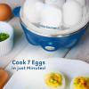 imageElite Gourmet Easy Electric 7 Egg Capacity Soft Medium HardBoiled Cooker Poacher Scrambled Omelet Maker with Auto ShutOff and Buzzer BPA FreeClassic Blue