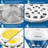 imageElite Gourmet Easy Electric 7 Egg Capacity Soft Medium HardBoiled Cooker Poacher Scrambled Omelet Maker with Auto ShutOff and Buzzer BPA FreeClassic Blue
