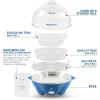 imageElite Gourmet Easy Electric 7 Egg Capacity Soft Medium HardBoiled Cooker Poacher Scrambled Omelet Maker with Auto ShutOff and Buzzer BPA FreeClassic Blue