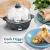 imageElite Gourmet Easy Electric 7 Egg Capacity Soft Medium HardBoiled Cooker Poacher Scrambled Omelet Maker with Auto ShutOff and Buzzer BPA FreeDark Grey