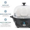 imageElite Gourmet Easy Electric 7 Egg Capacity Soft Medium HardBoiled Cooker Poacher Scrambled Omelet Maker with Auto ShutOff and Buzzer BPA FreeDark Grey