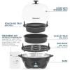 imageElite Gourmet Easy Electric 7 Egg Capacity Soft Medium HardBoiled Cooker Poacher Scrambled Omelet Maker with Auto ShutOff and Buzzer BPA FreeDark Grey