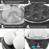 imageElite Gourmet Easy Electric 7 Egg Capacity Soft Medium HardBoiled Cooker Poacher Scrambled Omelet Maker with Auto ShutOff and Buzzer BPA FreeDark Grey