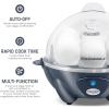 imageElite Gourmet Easy Electric 7 Egg Capacity Soft Medium HardBoiled Cooker Poacher Scrambled Omelet Maker with Auto ShutOff and Buzzer BPA FreeGrey Blue