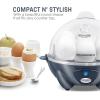 imageElite Gourmet Easy Electric 7 Egg Capacity Soft Medium HardBoiled Cooker Poacher Scrambled Omelet Maker with Auto ShutOff and Buzzer BPA FreeGrey Blue