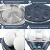 imageElite Gourmet Easy Electric 7 Egg Capacity Soft Medium HardBoiled Cooker Poacher Scrambled Omelet Maker with Auto ShutOff and Buzzer BPA FreeGrey Blue
