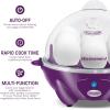 imageElite Gourmet Easy Electric 7 Egg Capacity Soft Medium HardBoiled Cooker Poacher Scrambled Omelet Maker with Auto ShutOff and Buzzer BPA FreePurple