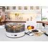 imageElite Gourmet Food Dehydrator 5 BPAFree Stackable Transparent for Homemade Jerky Herbs Fruit Veggies Meats Snacks Treats 5 Trays White
