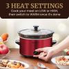 imageElite Gourmet MST275XP Electric Oval Slow Cooker 2Qt Capacity PurpleMetallic Red