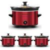 imageElite Gourmet MST275XP Electric Oval Slow Cooker 2Qt Capacity PurpleMetallic Red
