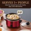 imageElite Gourmet MST275XP Electric Oval Slow Cooker 2Qt Capacity PurpleMetallic Red