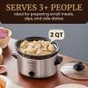 imageElite Gourmet MST275XP Electric Oval Slow Cooker 2Qt Capacity PurpleStainless Steel