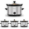imageElite Gourmet MST275XP Electric Oval Slow Cooker 2Qt Capacity PurpleStainless Steel