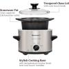 imageElite Gourmet MST275XP Electric Oval Slow Cooker 2Qt Capacity PurpleStainless Steel