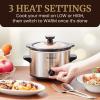 imageElite Gourmet MST275XP Electric Oval Slow Cooker 2Qt Capacity PurpleStainless Steel