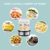 imageElite Gourmet MaxiMatic Electric Food Vegetable Steamer with BPAFree 3 Tier Stackable Nested Basket Trays Auto Shutoff 60min Timer 800W 9 Quart Stainless Steel95 Quart