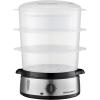 imageElite Gourmet MaxiMatic Electric Food Vegetable Steamer with BPAFree 3 Tier Stackable Nested Basket Trays Auto Shutoff 60min Timer 800W 9 Quart Stainless Steel95 Quart