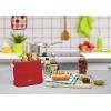 imageElite by Americana ECT542R Retro PopUp Hot Dog and Bun Toaster Cooker Machine with Tongs Heat Veggie Links Kosher Beef Turkey Sausages Bratwurst 2 Slice RedBlue