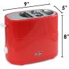 imageElite by Americana ECT542R Retro PopUp Hot Dog and Bun Toaster Cooker Machine with Tongs Heat Veggie Links Kosher Beef Turkey Sausages Bratwurst 2 Slice RedBlue