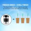 imageHyperChiller HC2M Patented Iced CoffeeBeverage Cooler NEW IMPROVEDSTRONGER AND MORE DURABLE Ready in One Minute Reusable for Iced Tea Wine Spirits Alcohol Juice 125 Oz Mint BlueStainless Steel