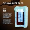 imageHyperChiller HC3 Patented Iced CoffeeBeverage Cooler NEW IMPROVEDSTRONGER AND MORE DURABLE Ready in One Minute Reusable for Iced Tea Wine Spirits Alcohol Juice 125 Oz BlackAqua Sky