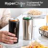 imageNEW HyperChiller SLIM HBC100SS Dual Wall Vacuum Insulated Slim Can Cooler Beer Soda Energy Drinks Seltzer Wine Cooler Fits All Standard 12 OZ Slim Cans Cup Holder Friendly Stainless SteelBlack