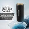imageNEW HyperChiller SLIM HBC100SS Dual Wall Vacuum Insulated Slim Can Cooler Beer Soda Energy Drinks Seltzer Wine Cooler Fits All Standard 12 OZ Slim Cans Cup Holder Friendly Stainless SteelBlack