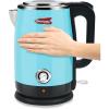 imageElite Gourmet Americana EKT1780BL Retro Nostalgic Temperature Gauge Double Wall Insulated Cool Touch Electric Water Tea Kettle BPA Free Stainless Steel Interior and Auto ShutOffBlue