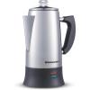 imageElite Gourmet EC922 Electric Coffee Percolator BPA Free Keep Warm Glass Clear Brew Progress Knob CoolTouch Handle Cordless Serve 12Cup Stainless SteelStainless Steel