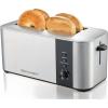 imageElite Gourmet ECT4829B Long Slot 4 Slice Toaster 6 Toast Settings Toaster Defrost Reheat Cancel Functions Slide Out Crumb Tray Extra Wide Slots for Bagels Waffles BlackStainless Steel