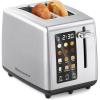 imageElite Gourmet ECT5322 Long Slot 4 Slice Toaster Countdown Timer Bagel Function 6 Toast Setting Defrost Cancel Function Builtin Warming Rack Extra Wide Slots for Bagels Waffles Stainless SteelStainless Steel