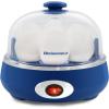 imageElite Gourmet EGC007CHC Rapid Egg Cooker 7 EasyToPeel Hard Medium Soft Boiled Eggs Poacher Omelet Maker Auto ShutOff Alarm 16Recipe Booklet Charcoal GreyBlue Grey