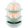 imageElite Gourmet EGC314B Easy Egg Cooker Food Steamer Rice Cooker Poacher Omelet ampamp Soft Medium HardBoiled with Programmable Presets and Delay Timer BPA Free 14 eggs BlackMint