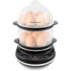 imageElite Gourmet EGC314B Easy Egg Cooker Food Steamer Rice Cooker Poacher Omelet ampamp Soft Medium HardBoiled with Programmable Presets and Delay Timer BPA Free 14 eggs BlackCharcoal