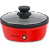 imageElite Gourmet EGL6101 Personal Stir Fry Griddle Pan Rapid Heat Up 650 Watts Nonstick Electric Skillet with Tempered Glass Lid Red85