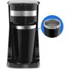 imageElite Gourmet EHC111A Personal SingleServe Compact Coffee Maker Brewer Includes 14Oz Stainless Steel Interior Thermal Travel Mug Compatible with Coffee Grounds Reusable Filter BlackBlackStainless Steel