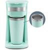 imageElite Gourmet EHC111A Personal SingleServe Compact Coffee Maker Brewer Includes 14Oz Stainless Steel Interior Thermal Travel Mug Compatible with Coffee Grounds Reusable Filter BlackMint