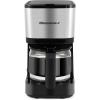 imageElite Gourmet EHC5055 Automatic Brew ampamp Drip Coffee Maker with Pause N Serve Reusable Filter OnOff Switch Water Level Indicator BlackStainless Steel