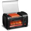 imageElite Gourmet EHD051B Hot Dog Toaster Oven 30Min Timer Stainless Steel Heat Rollers Bake ampamp Crumb Tray World Series Baseball 4 Bun Capacity Black2021 Model