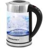 imageElite Gourmet EKT602 Electric BPAFree Glass Kettle Cordless 360 Base Stylish Blue LED Interior Handy Auto ShutOff Function  Quickly Boil Water For Tea ampamp MoreGlass