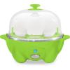 imageElite Gourmet Easy Electric 7 Egg Capacity Cooker Poacher Omelet Maker Scrambled Soft Medium Hard Boiled with Auto ShutOff and Buzzer BPA FreeLime Green