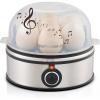 imageElite Gourmet Easy Electric 7 Egg Capacity Cooker Poacher Omelet Maker Scrambled Soft Medium Hard Boiled with Auto ShutOff and Buzzer BPA FreeStainless Steel