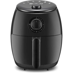 imageElite Gourmet EAF0201 Personal Compact Space Saving Electric Hot Air Fryer OilLess Healthy Cooker Timer ampamp Temperature Controls 1000W 21 Quart BlackBlack